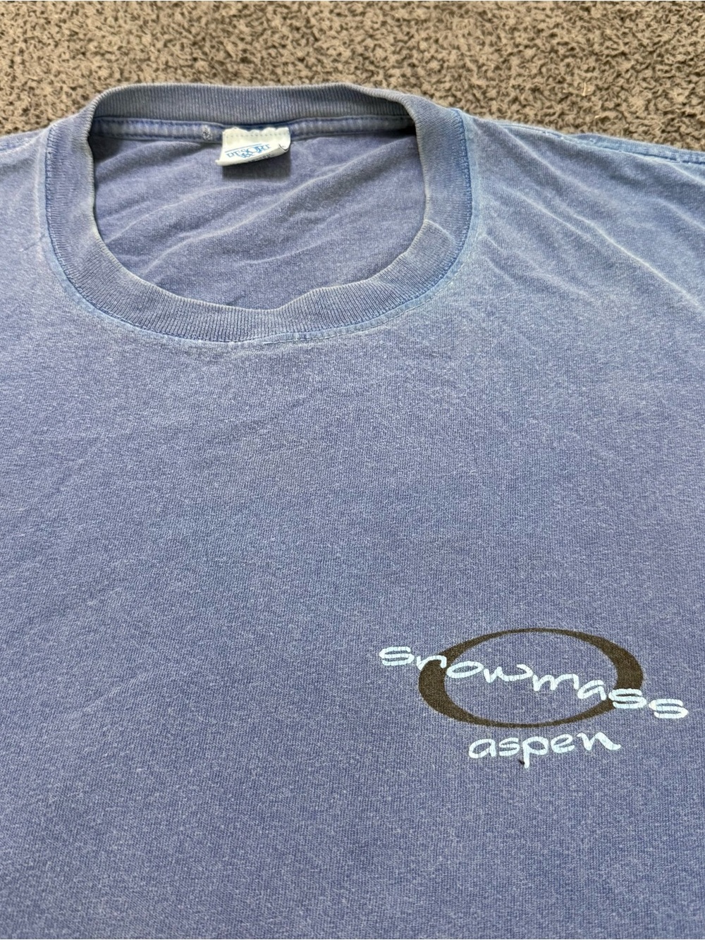 🔥 Vintage Snowmass Aspen Colorado Faded Blue Graphic Tee Resort Works Mens XL
